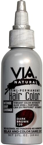 Via Natural Semi-Permanent Hair Color, Dark Brown #120, 2 oz