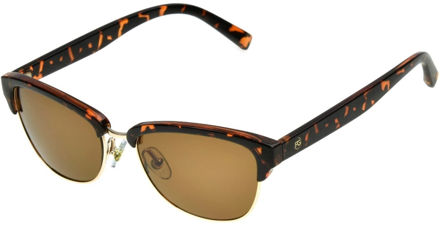 Foster Grant Women's Sunglasses Breanne Tortoise Brown Semi-Rimless Polarized