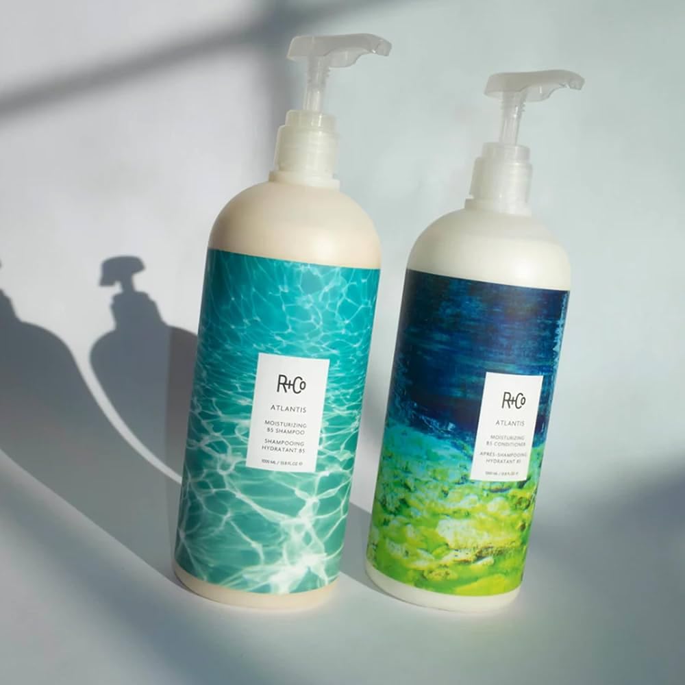 R+Co Atlantis Moisturizing B5 Shampoo and Conditioner Set - Deep Hydration & Repair for Dry, Damaged, Tired Hair - Restores Moisture, Softness & Shine
