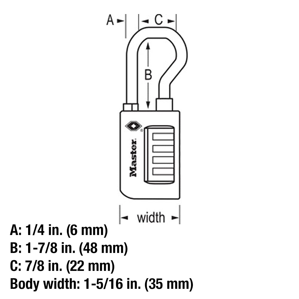 Master Lock TSA Approved Luggage Locks 2 Pack – Set Your Own Combination Travel Padlocks for Suitcases, Backpacks & Bags (4696T, Black)