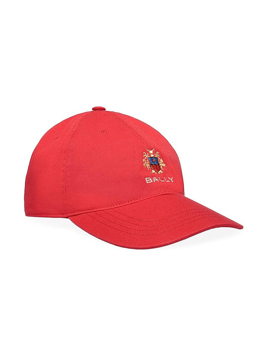 Bally, Logo-Embroidered Cotton Baseball Cap, Candy Red