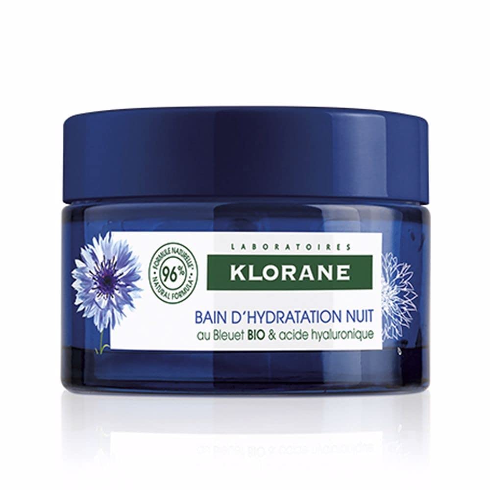 Klorane - Revitalizing Water Sleeping Mask with Organically Farmed Cornflower & Hyaluronic Acid - Hydrating Night Mask - Awaken, Moisturize, & Plump