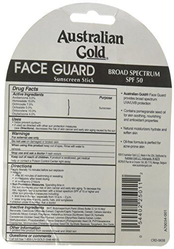 Australian Gold Face Guard Sunscreen Stick SPF 50+ 0.50 oz