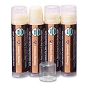 Earth's Daughter USDA Organic Lip Balm Stocking Stuffers 4-Pack Creamy Coconut Flavor - Beeswax, Coconut Oil, Vitamin E - Best Lip Repair Chapstick