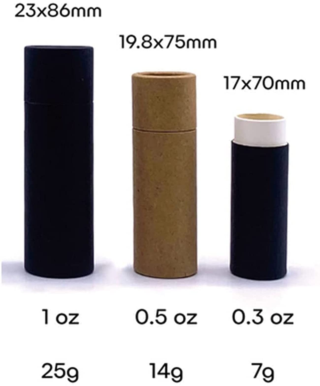 Healthcom 10 Pack 15ml Paperboard Lip Balm Tubes Kraft Paper Lipstick Tube Cardboard 0.5 Oz Empty Deodorant Container Solid Perfume Tube Cosmetic Box Beauty and Personal Care Healthcom