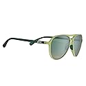 goodr Buzzed On The Tower Polarized Aviator Sunglasses Large Sized (Mach G), Green Solid Frames with Green Gradient Lens, Dark to Light Tint, UV400