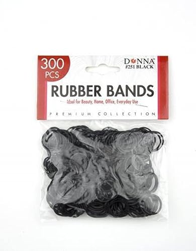 Donna Hair Rubber Bands 250 ct, Black