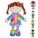June Garden 15.5" Dressy Friends Belle - Educational Stuffed Plush Doll for Kids and Toddlers 2 Years and Up - Montessori Buckle Soft Toy