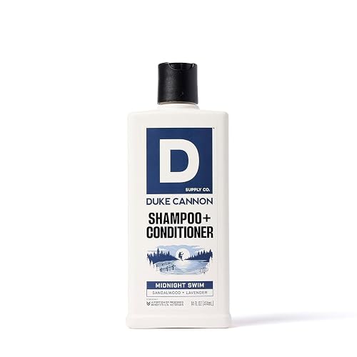 Duke Cannon Supply Co. Midnight Swim 2-in-1 Shampoo and Conditioner for Men - 14 fl oz - Sandalwood + Lavender Scent - Made with Tea Tree Oil