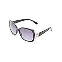 GUESS GF6065 Shiny Black With Gold/Smoke Gradient Lens One Size