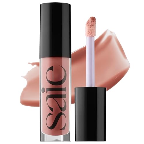 Saie Glossybounce - Hydrating Lip Gloss and Tinted Lip Oil Hybrid with Hyaluronic Acid & Jojoba Oil for Non-Sticky, Ultra-Shiny, Plump & Soft Lips -