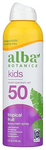 Alba Botanica Very Emollient, Active Kids Spray Sunscreen SPF 50 6 oz (Pack of 4)4
