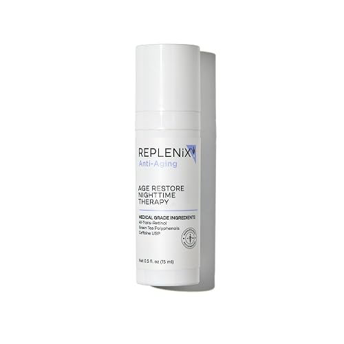 Replenix Age Restore Nighttime Therapy Face Cream, Anti-Aging Medical-Grade Facial Moisturizer for Mature & Dry Skin (0.5 fl oz)