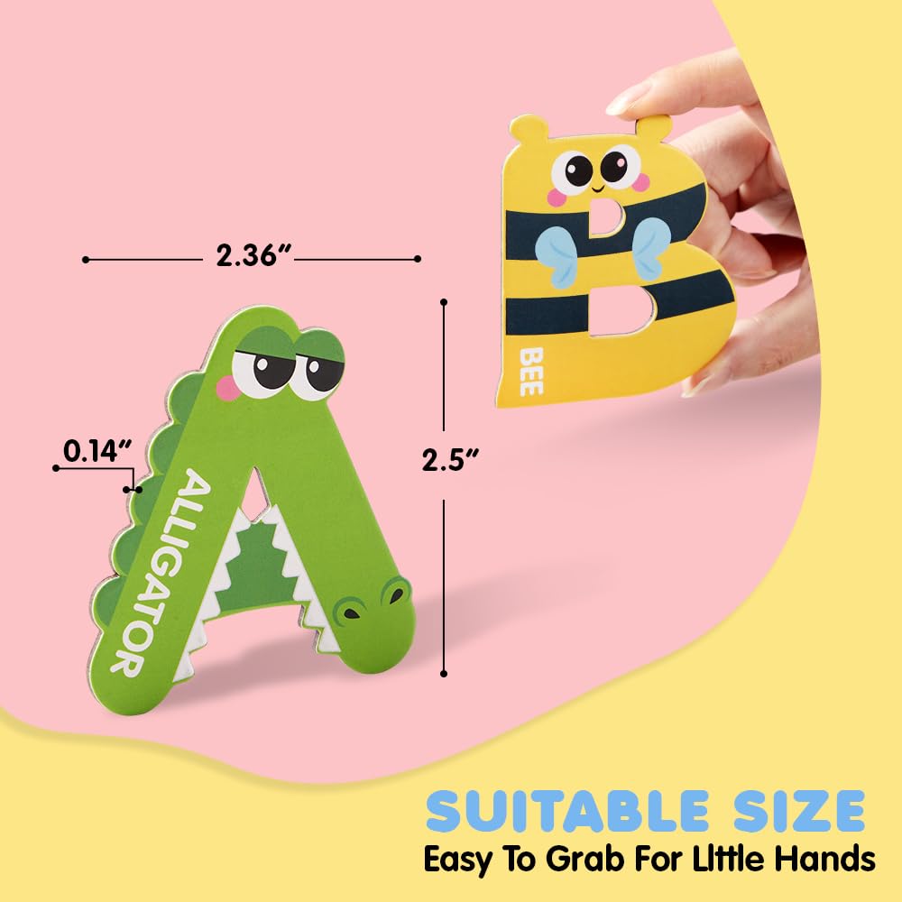 JOYIN Magnetic Letters – 26 Large Animal Alphabet Fridge Magnets for Toddlers, Educational ABC Spelling & Learning Toy for Kids Ages 3–5