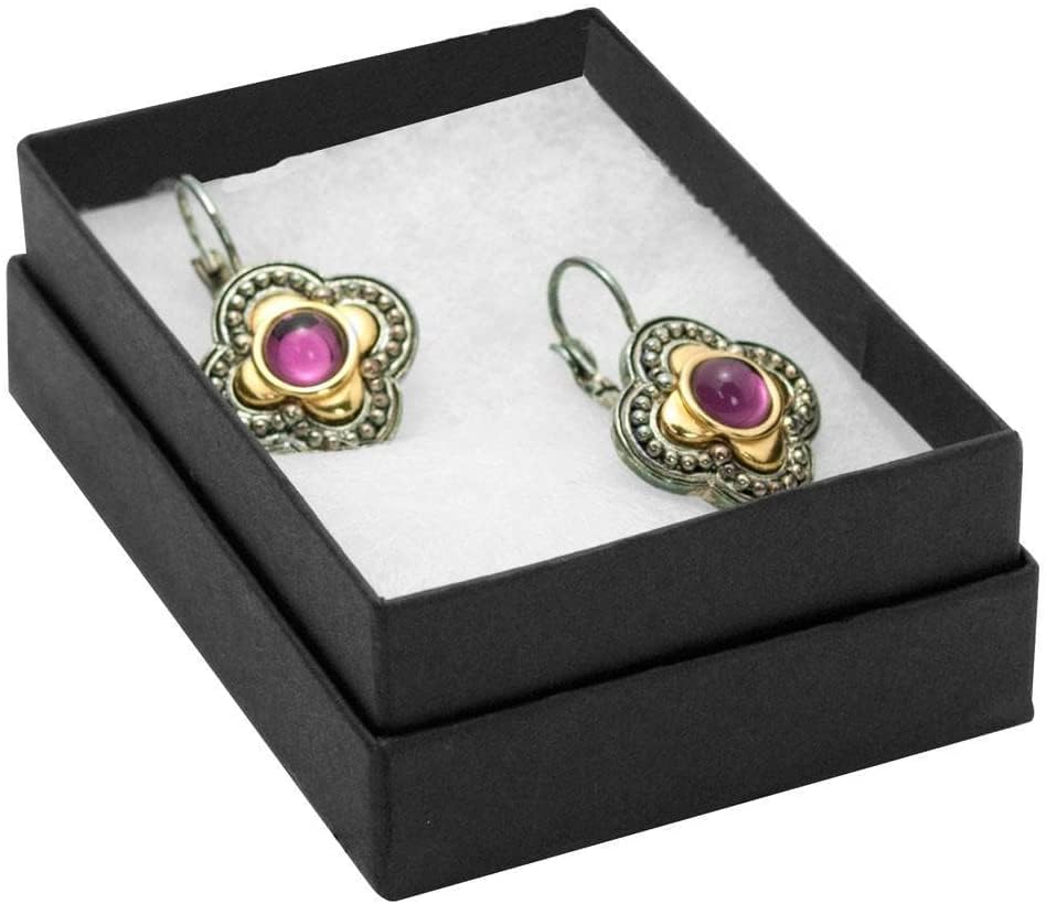 RJ Displays 16 Pack Cotton Filled Matte Black Paper Cardboard jewelry pendant, earring, neck chain, anklets, and bracelets Gift Packaging and Retail…