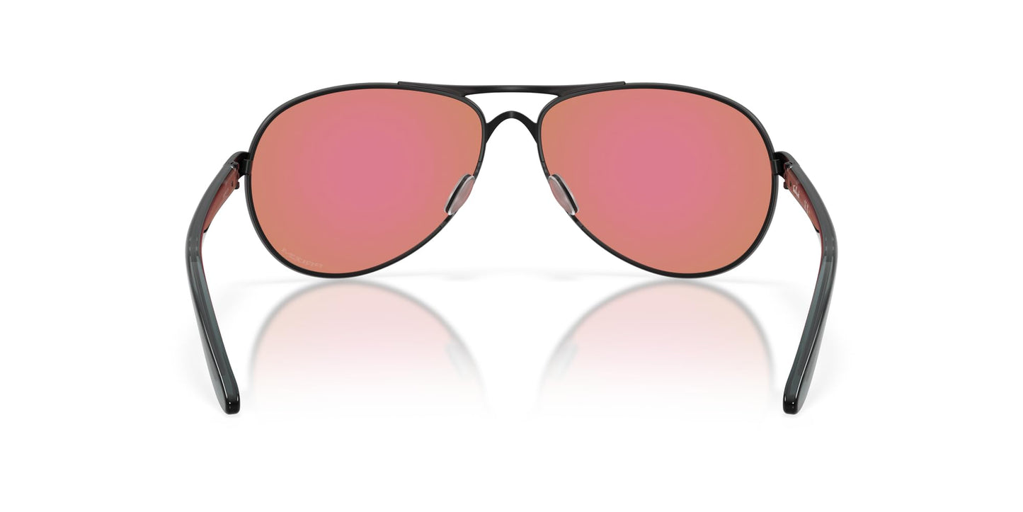 Oakley Women's OO4079 Feedback Polarized Aviator Sunglasses, Satin Black/Prizm Golf, 59 mm
