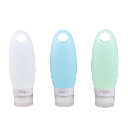 Coghlan's Travel Bottles - 3 Pack, Refillable, Leakproof, BPA-Free, Compact Silicone Containers for Toiletries, TSA-Approved for Carry-On, Portable…