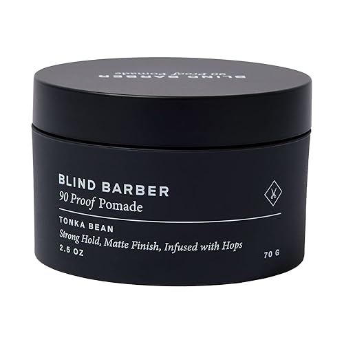 Blind Barber 90 Proof Hair Pomade for Men - Strong Hold, Natural Finish - Water-Based, Matte Pomade for Men with Hops & Tonka Bean - Free of Greasy