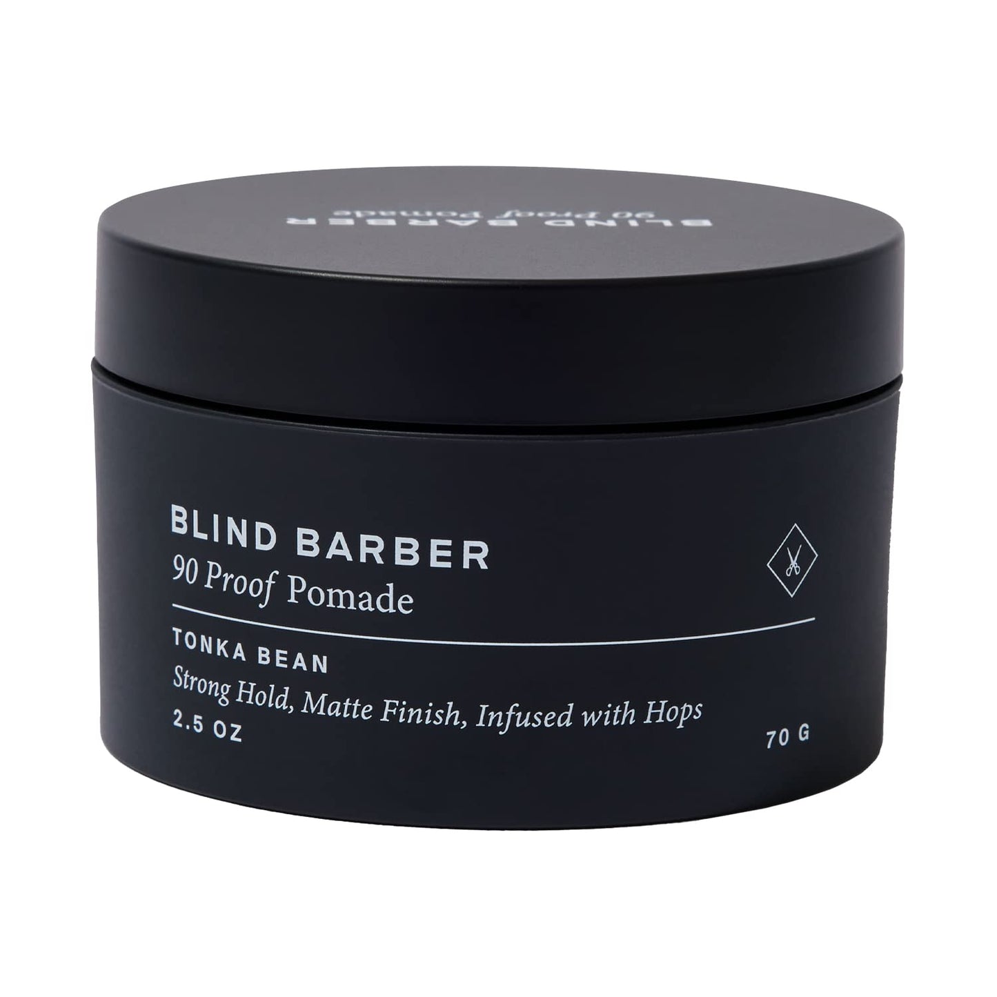 Blind Barber 90 Proof Hair Pomade for Men - Strong Hold, Natural Finish - Water-Based, Matte Pomade for Men with Hops & Tonka Bean - Free of Greasy
