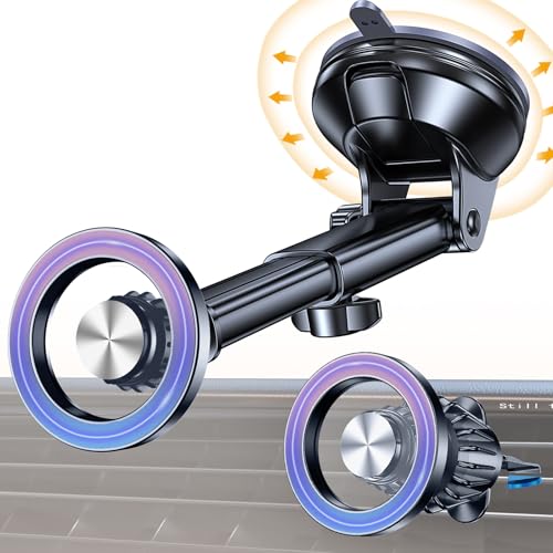 Coolpow for MagSafe Car Mount【Windshield+Vent+Dash】Magnetic Phone Holder for Car Phone Holder Mount Cell Phone Holders for Your Car Accessories…