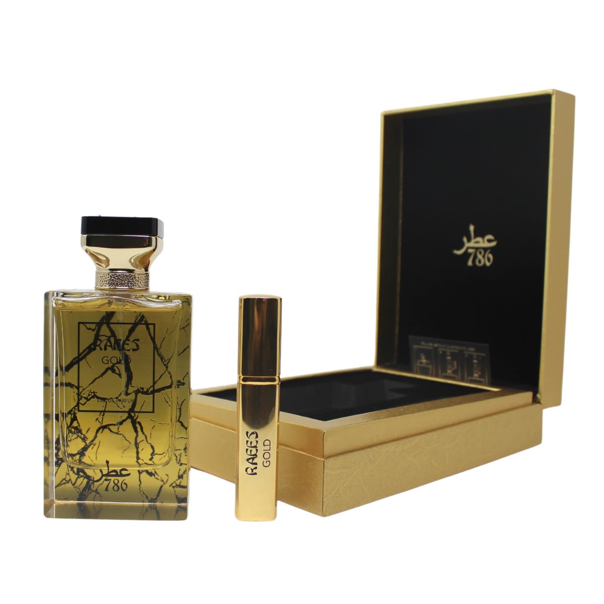 Jo Milano Raees Gold Eau De Parfum Spray | 3.4 oz (100ml) | Vanilla, Sweet, Honey, Fresh, Amber, Tobacco Scent | Long Lasting Fragrance for Men