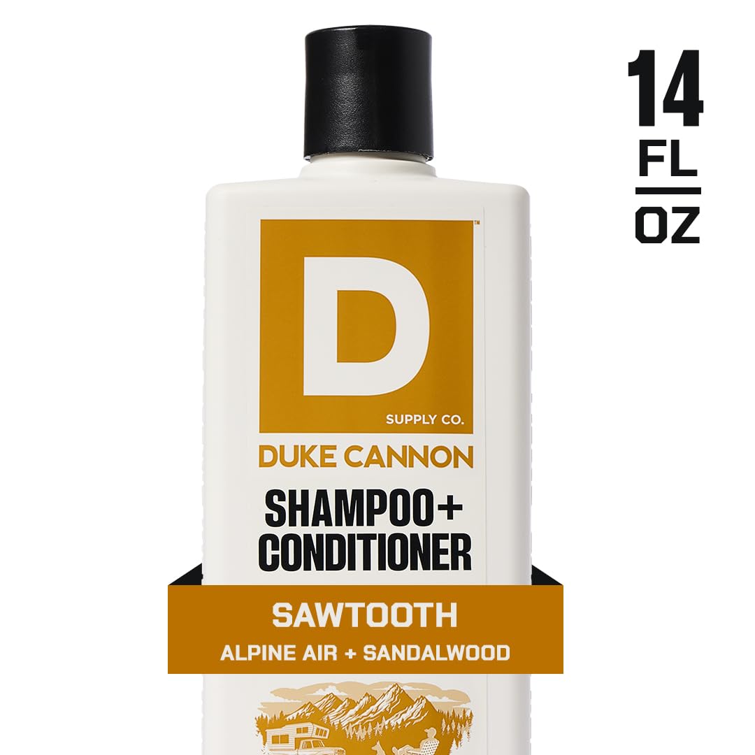 Duke Cannon Supply Co. 2-in-1 Hair Wash - Masculine Scent - Gentle Cleansing Hair Wash For Men - Stimulating Hair Shampoo & Conditioner - Strengthens