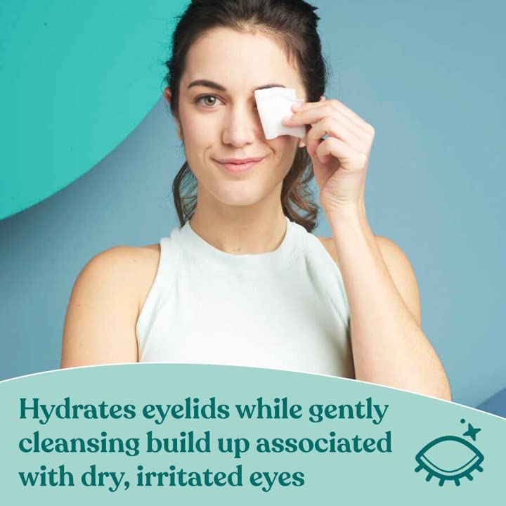 Biotrue Micellar Eyelid Cleansing Wipes, Fragrance-Free Eyelid Care for Dry, Irritated Eyes, Gently Cleanses, Hydrates & Soothes Eyelids, Moisturizing