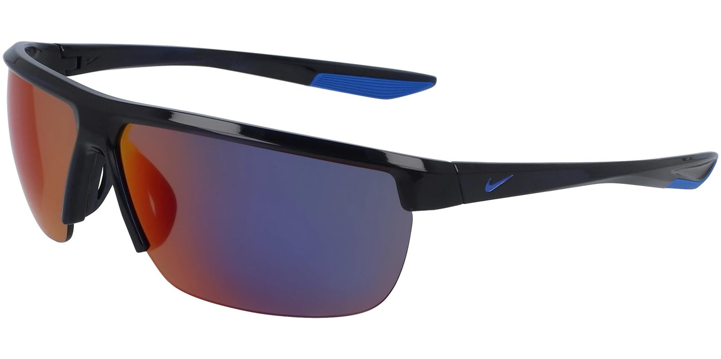 Nike Golf Tempest Rectangular Sunglasses, Obsidian/Pacific Blue, OneSize