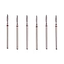MZCMSL Flame Cuticle Drill Bit Set with Case, 6pcs Pro Diamond Nail Bits for Nail Salon Manicure