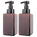 2 Pack Foaming Soap Dispenser 15oz Refillable Foam Liquid Hand Soap Empty Plastic Pump Bottle Container for Bathroom Vanities, Kitchen Sink, Hospital