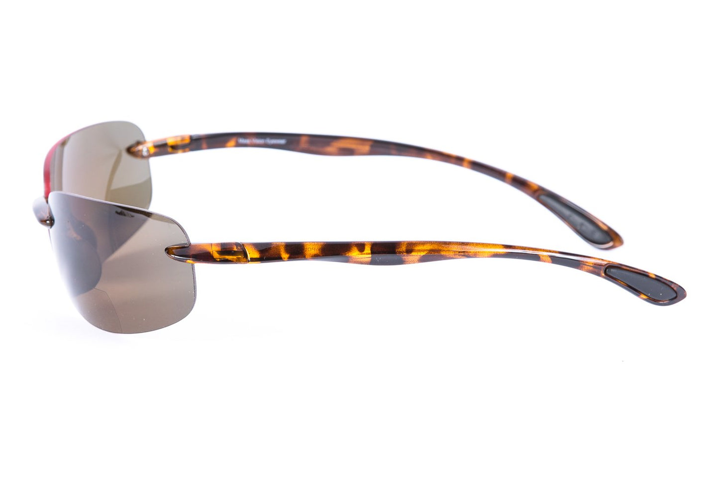 "Lovin Maui" Wrap Around Non-Polarized Version Nearly Invisible Line Bifocal Sunglasses (Tortoise, 2.0)