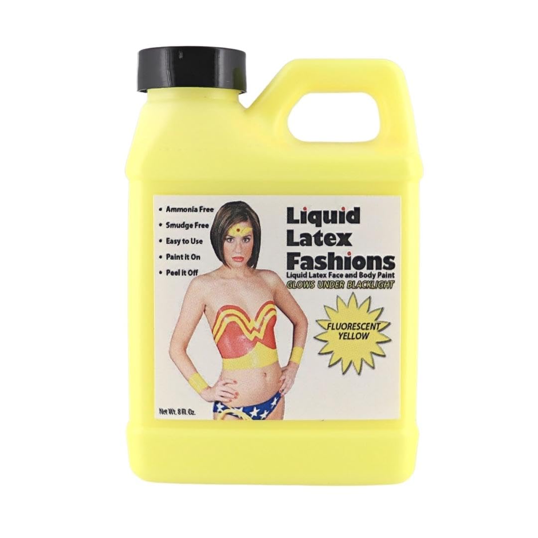 Fluorescent Yellow 8oz Liquid Latex - UV Black Light Body Paint