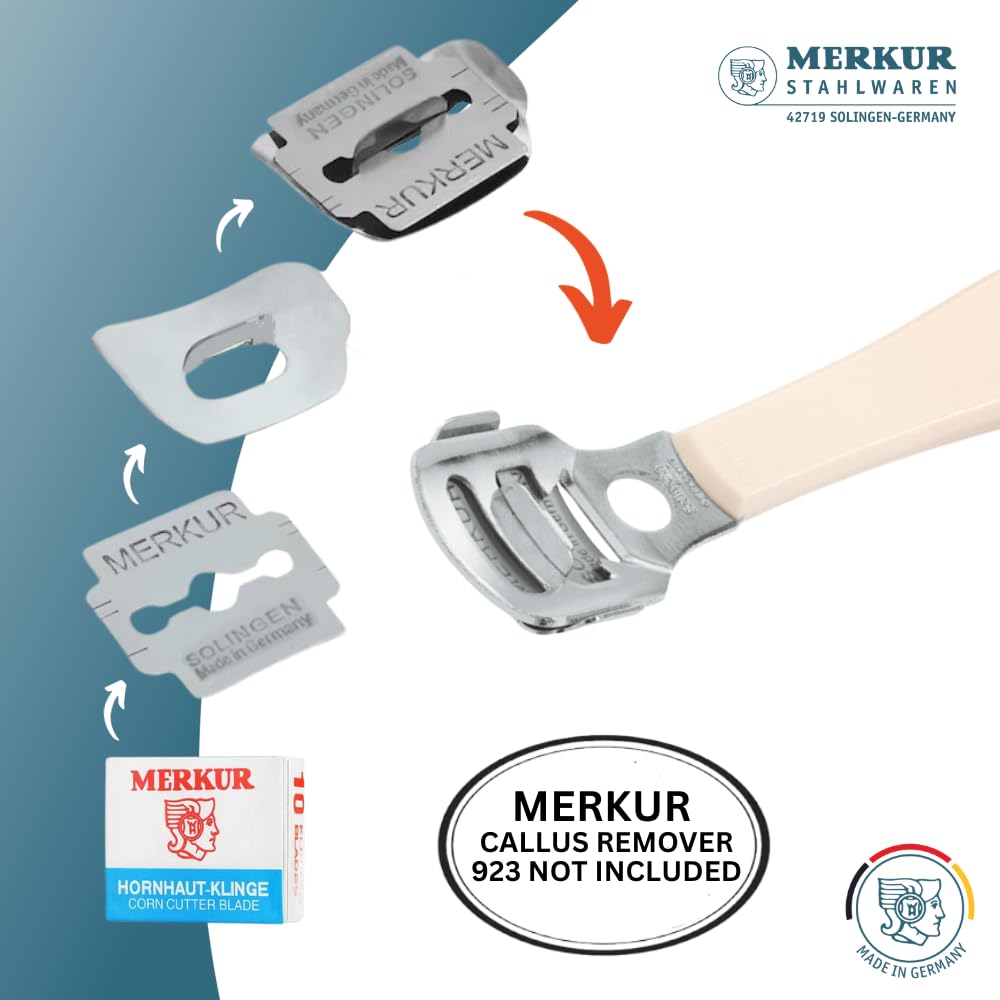 MERKUR 920 Callus Shaver Blades, Carbon Steel Foot Care Replacement Blades, Ultra-Sharp & Hygienic, Fits MERKUR 923 Callus Shaver, Made in Germany Beauty and Personal Care MERKUR