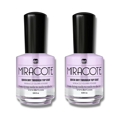 duri Miracote Quick-Dry Top Coat - High Gloss Finish, Chip Resistant, Long Wear - Nail Polish Protector for Strength and Growth | Pack of 2 Beauty & Personal Care duri