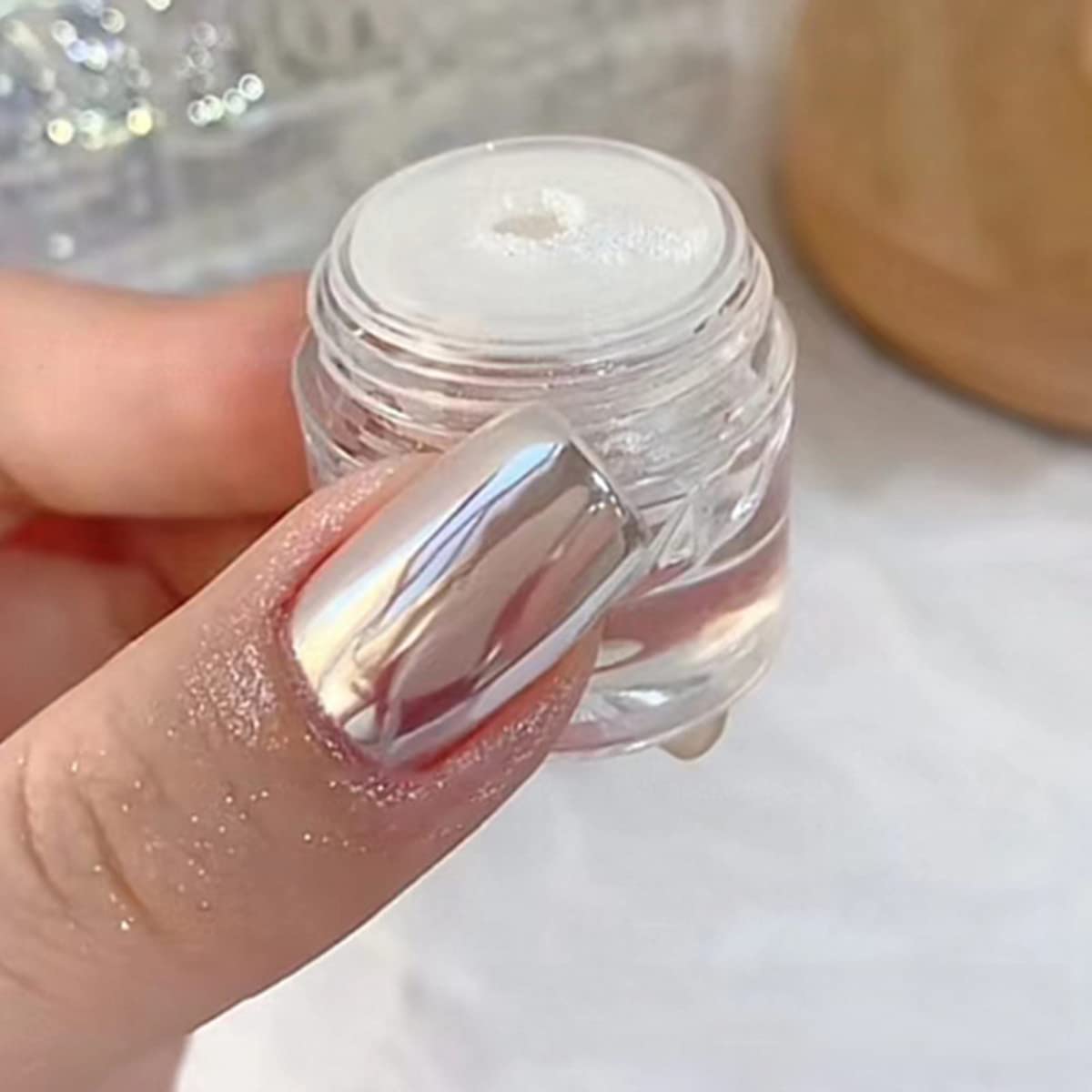 1 Box Nail Glitter Peacock Pearl Nail Powder Shimmer Glitter Wedding Bride Nail Design Rubbing Dust Mirror Effect Fairy Powder DIY Gradient Nail Art