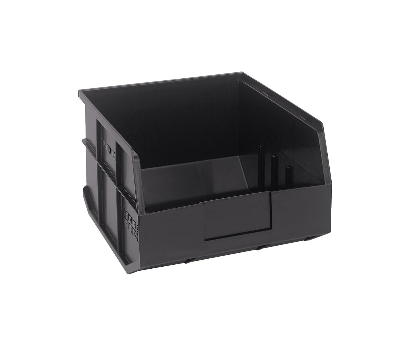 Quantum Storage K-SSB425BK-3 3-Pack Stackable Plastic Shelf Bin, 12" x 11" x 7", Black