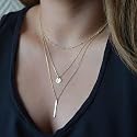 DoubleNine Multilayer Necklace Gold Bar Pendant Simple Sequins Geometric Necklace Layered for Women