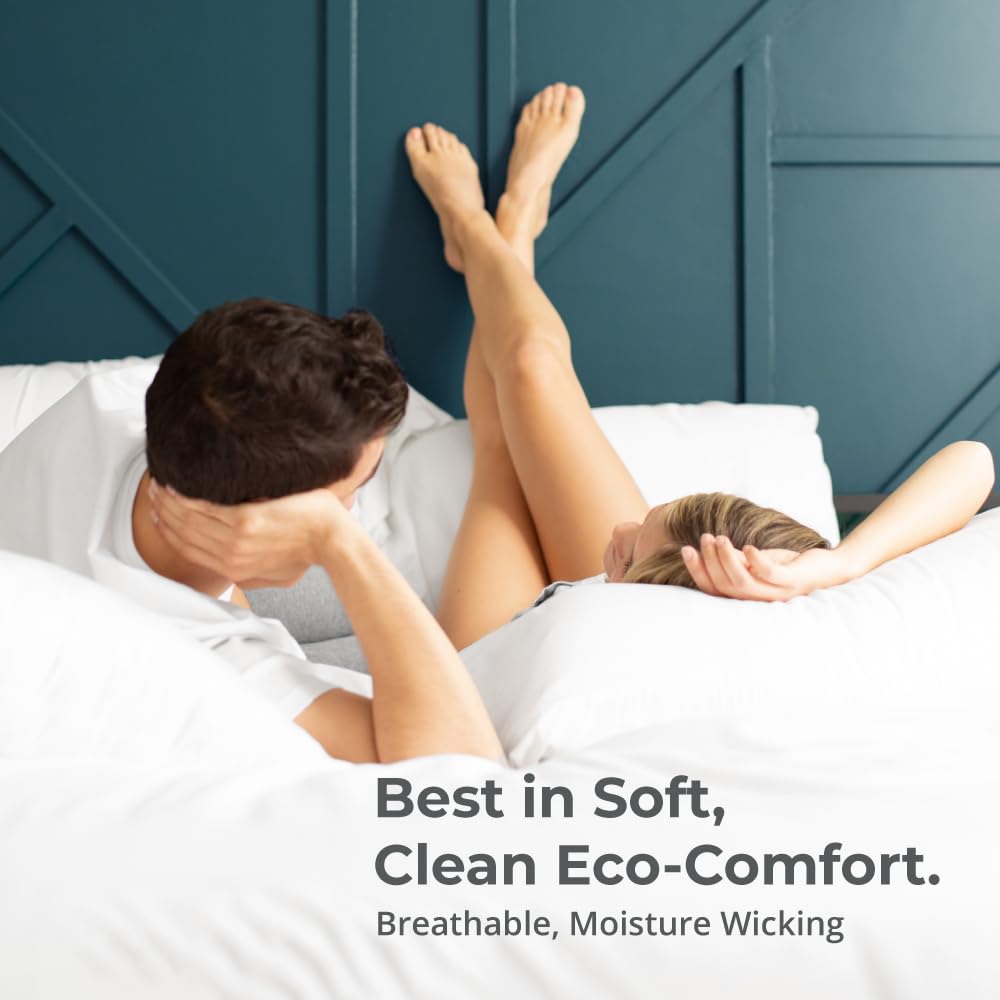 Cariloha Classic 2-Piece Twill Pillowcase Set | White | Standard | Viscose Material | Allergy Resistant, Naturally Thermal-Regulating, and Extra Soft