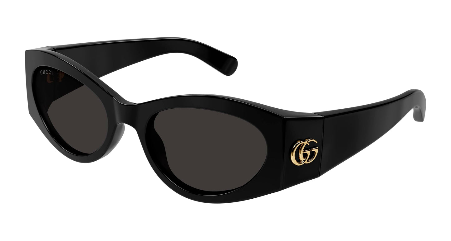 Gucci Women's Cat Eye Sunglasses, Black-Black-Grey, One Size