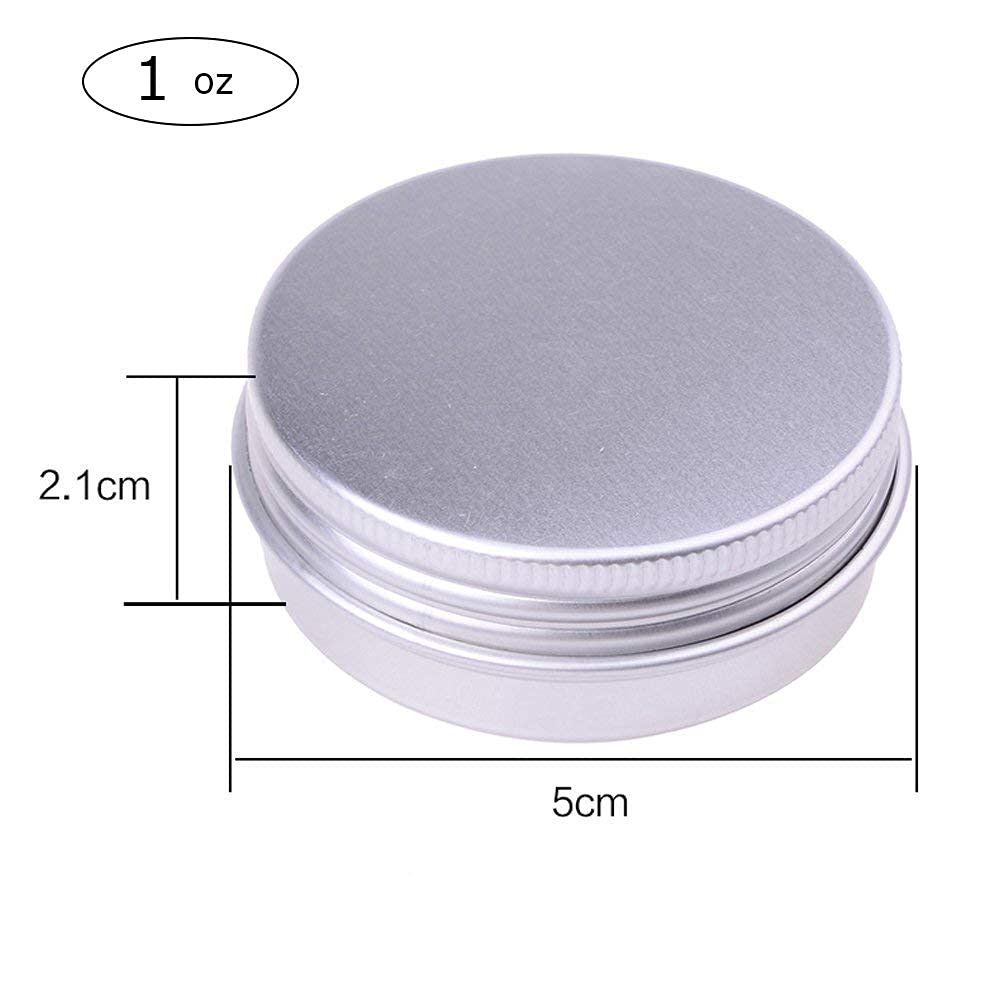 30 ml?1 oz?24 Pack Silver Aluminum Round Lip Balm Tin Storage Jar Containers with Screw Cap for Lip Balm, Cosmetic, Candles