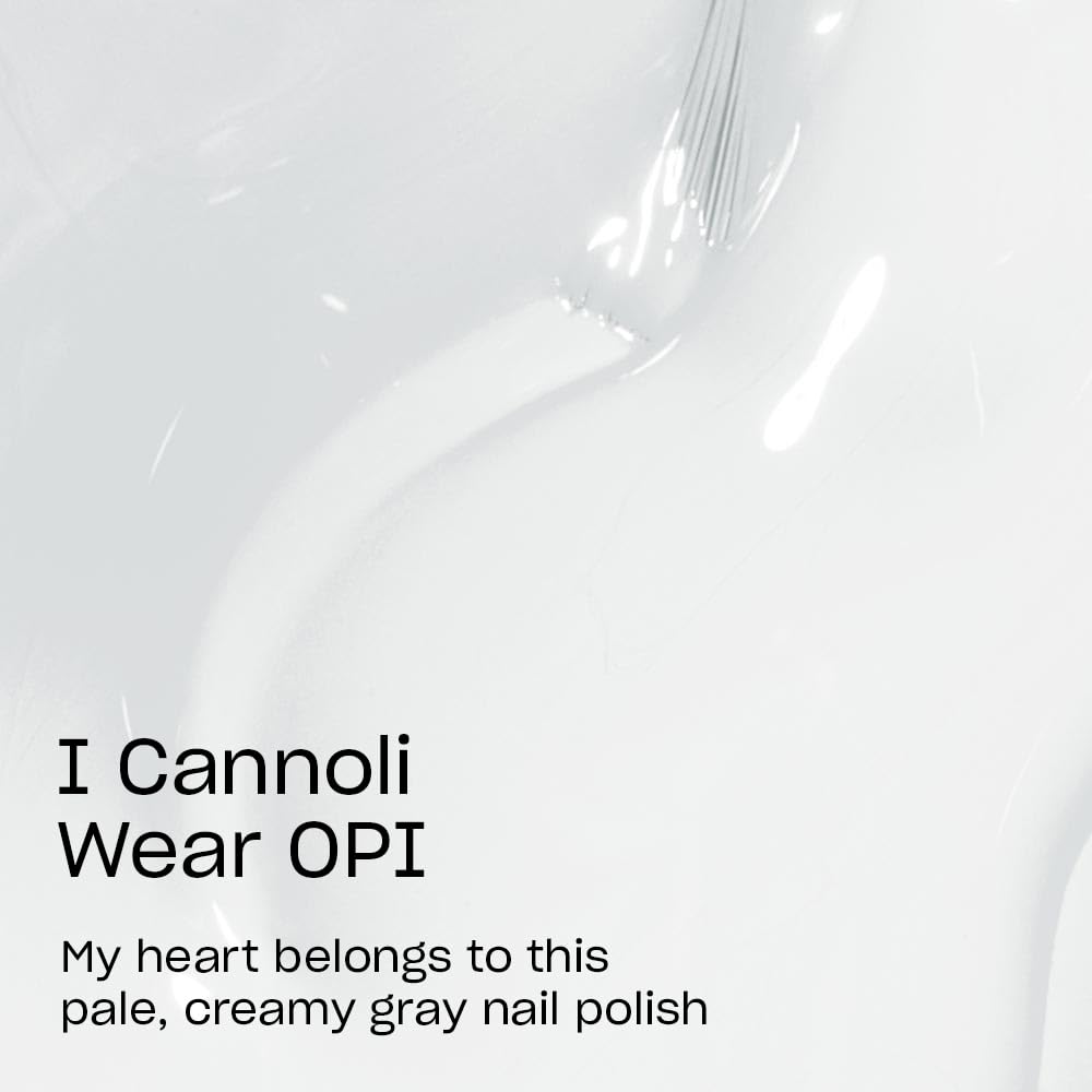OPI Nail Lacquer I Cannoli Wear OPI | Opaque Soft Gray Crème Chip Resistant Nail Polish | Fast Drying, Streak Free