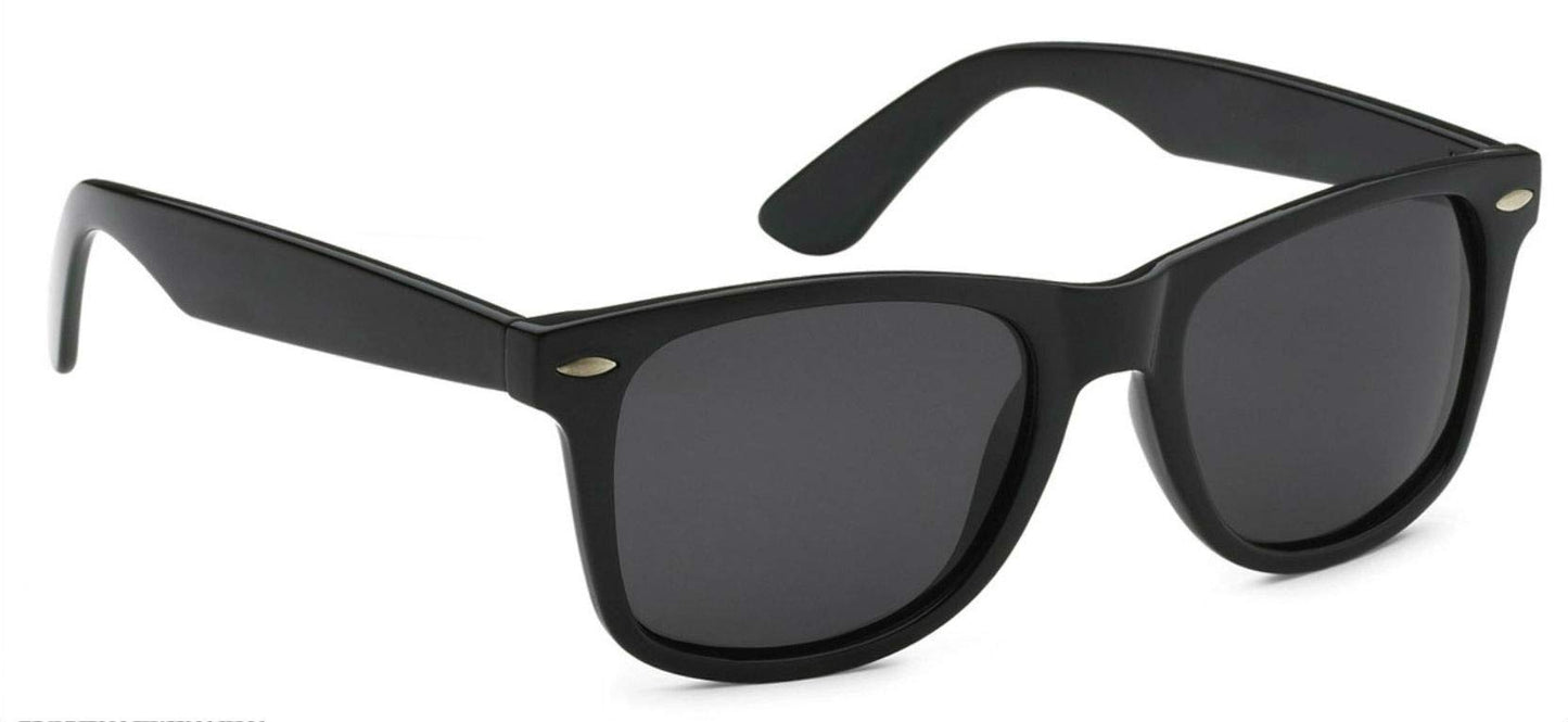 Retro Optix Sunglasses Classic 80’s Vintage Style Design (Black Gloss, Polarized)