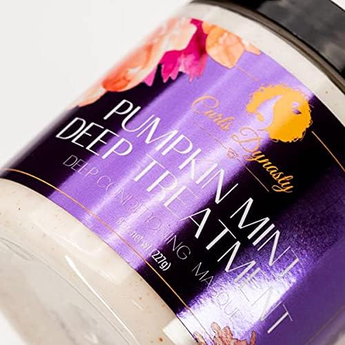 Curls Dynasty Pumpkin Mint Deep Treatment Masque Moisturizing Deep Conditioning Hair Mask For Curly Hair For Stronger Healthier Nourished Hair