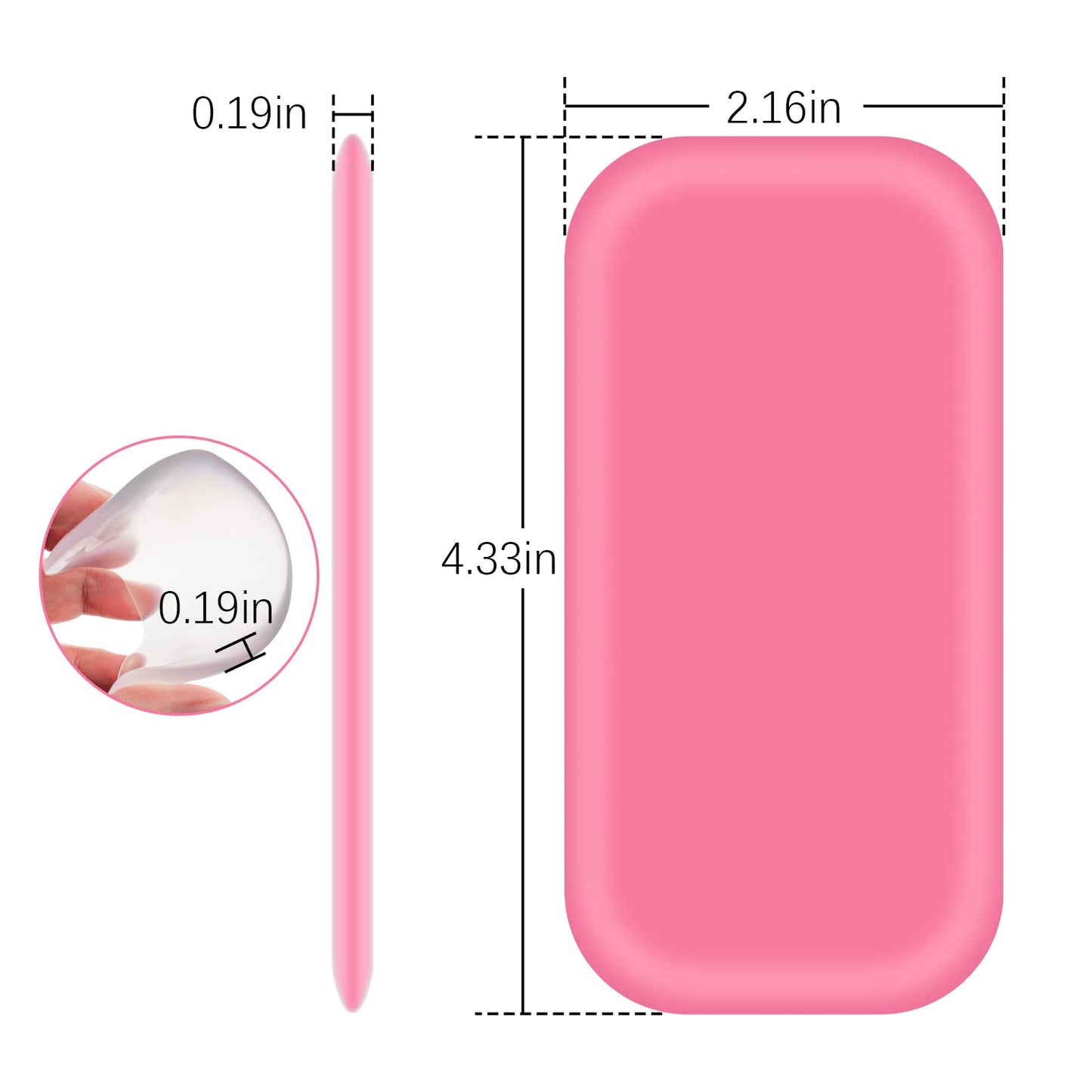 4 Pieces Silicone Lash Pad Rectangle Silicone Eyelash Extension Pad Loose False Lashes Holder Lash Grafting Gasket Pallet Reusable Silicone Pad