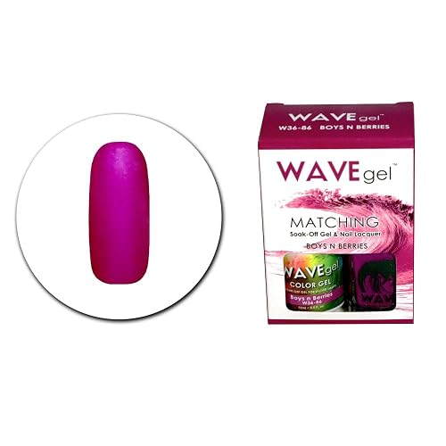 WAVEGEL Soak-0ff Gel & Nail Lacquer Matching Duo Set - Boys N' Berries - W3686-86 I 0.5 Oz Beauty & Personal Care WAVE gel
