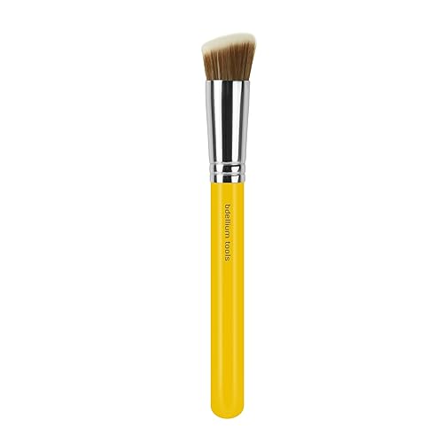 Bdellium Tools Professional Makeup Brush - Studio Series 954 Duo Fiber Slanted Kabuki - With Soft Synthetic Fibers, For Stippling, Buffing,