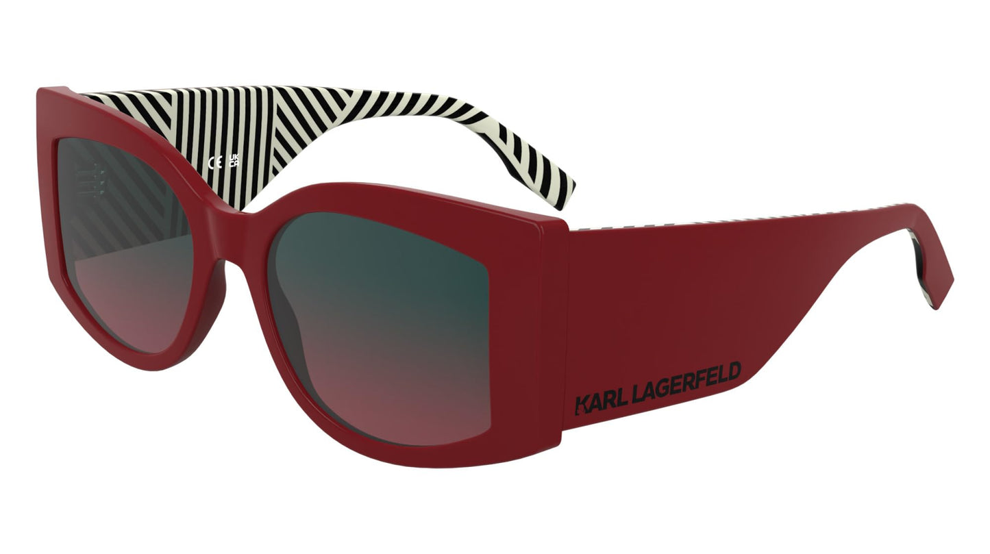 KARL LAGERFELD Women's Sunglasses KL6183S - Red with Gradient Petrol/Red Lens