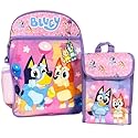 Fast Forward Bluey Backpack Set 5 Piece Bookbag and Snack Tote Matching Accessories for Back to School with Water Bottle