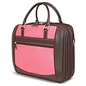 Mobile Edge Women's Laptop Briefcase Bag for 16" PC, Compatible with MacBook 17", Brown w/Pink, TSA-Friendly