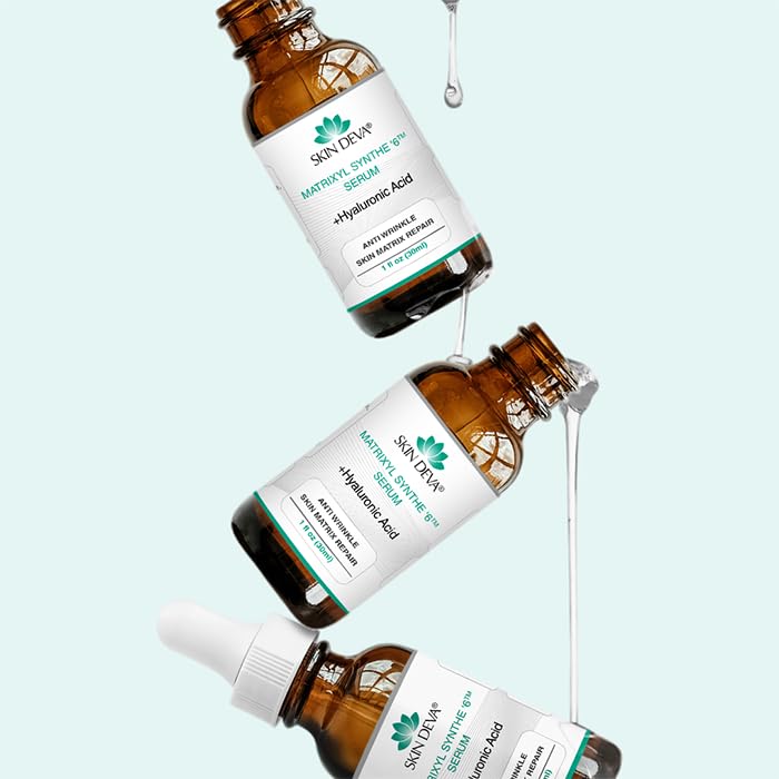 SKIN DEVA Matrixyl Synthe 6 Hyaluronic Acid Serum Anti Aging Serum Facial Serum Shrinks Pores and Keeps Skin Hydrated